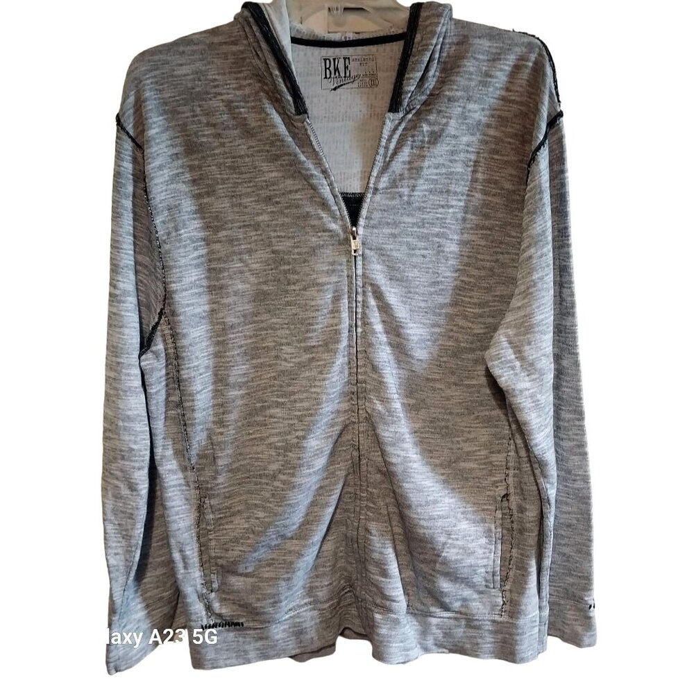 BKE Vintage Gray Zip-Up Hoodie XXL Athletic Fit